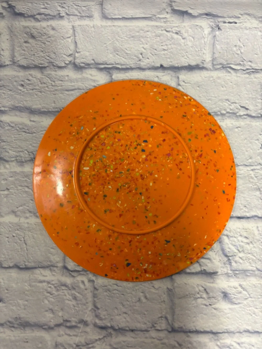 Plate ZAK! Designs Melamine Orange Confetti Melamine 10.5 Inch Replacement